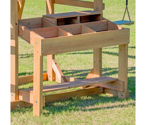 AXI Mitch - Duży Plac Zabaw Drewniany Zjeżdżalnia Hustawki Ścianka Wspinaczkowa + Wieża