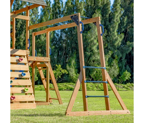 AXI Mitch - Duży Plac Zabaw Drewniany Zjeżdżalnia Hustawki Ścianka Wspinaczkowa + Wieża