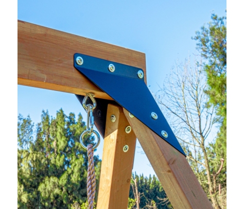 AXI Mitch - Duży Plac Zabaw Drewniany Zjeżdżalnia Hustawki Ścianka Wspinaczkowa + Wieża