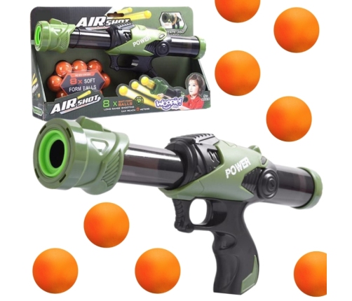 WOOPIE Pistolet na Piłki Kulki Piankowe Wyrzutnia Automatyczna 9 el.
