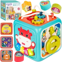 WOOPIE Interaktywna Kostka Sensoryczna Edukacyjna Montessori Sorter 6w1