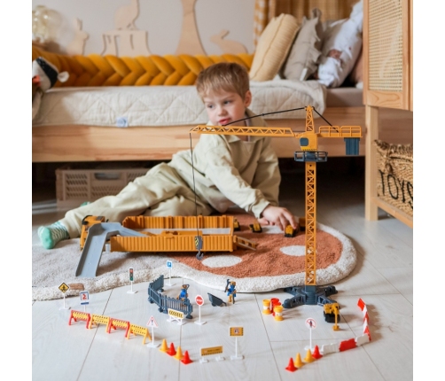 WOOPIE Samochód Ciężarowy 6w1 Zestaw Budowy Dźwig Resoraki Akcesoria