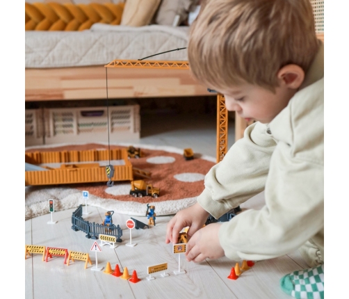 WOOPIE Samochód Ciężarowy 6w1 Zestaw Budowy Dźwig Resoraki Akcesoria