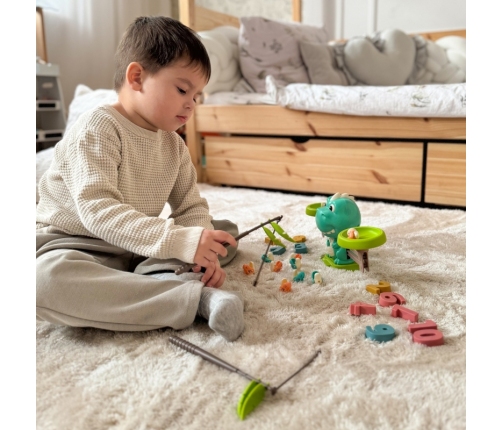 WOOPIE Waga Szalkowa Równoważnia Gra Łowienie Dinozaurów Rybek Nauka Liczydło