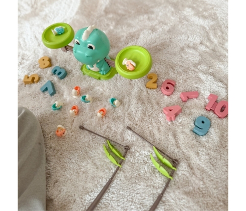 WOOPIE Waga Szalkowa Równoważnia Gra Łowienie Dinozaurów Rybek Nauka Liczydło