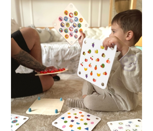 WOOPIE GREEN Memory Drewniana Gra Pamięciowa Edukacyjna Układanka Biedronka