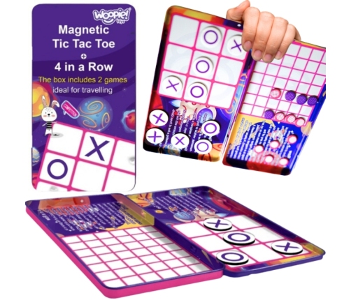 WOOPIE Magnetyczna Gra 2w1 Kółko I Krzyżyk + Gra 4 w Lini MINI