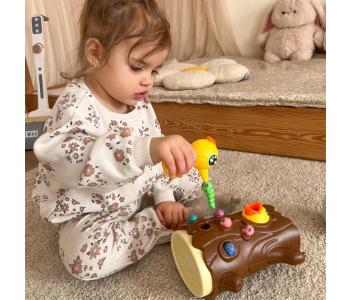 WOOPIE Magnetyczna Gra Zręcznościowa Złap Robaczka 2 Dzięcioły + 10 Robaczków