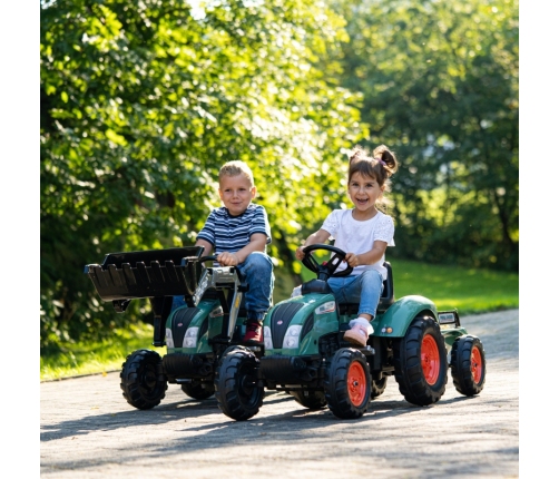 Traktors ar pedāļiem ar piekabi FALK Landini Green