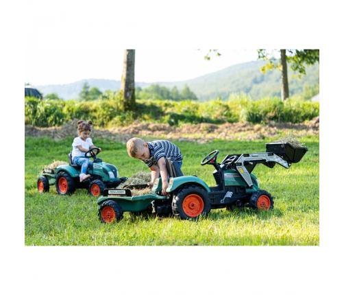 Traktors ar pedāļiem ar piekabi FALK Landini Green