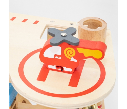 VIGA Drewniany Garaż Remiza Straży Pożarnej Zestaw 14 el