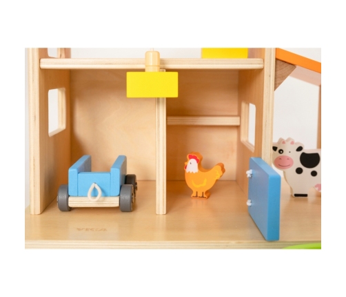 VIGA Drewniana Farma Dom Farmera Z Ogródkiem I Traktorem 21 el