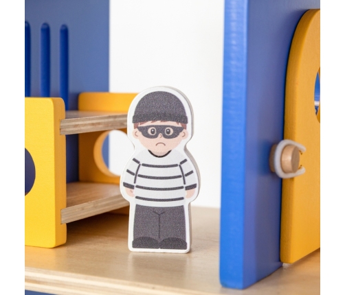 VIGA Drewniany Komisariat Policji Radiowóz 3 poziomy 14 el