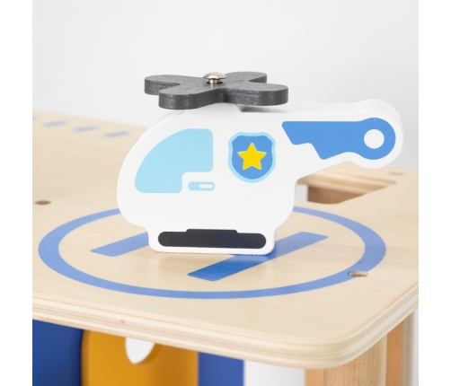 VIGA Drewniany Komisariat Policji Radiowóz 3 poziomy 14 el