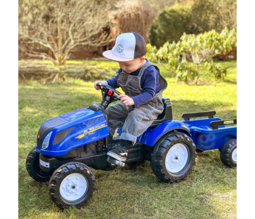 Traktors ar pedāļiem ar piekabi FALK New Holland Blue