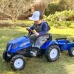 Traktors ar pedāļiem ar piekabi FALK New Holland Blue
