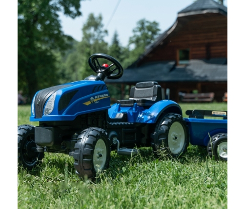 Traktors ar pedāļiem ar piekabi FALK New Holland Blue