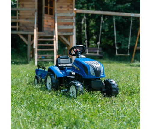 Traktors ar pedāļiem ar piekabi FALK New Holland Blue