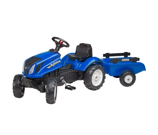 Traktors ar pedāļiem ar piekabi FALK New Holland Blue