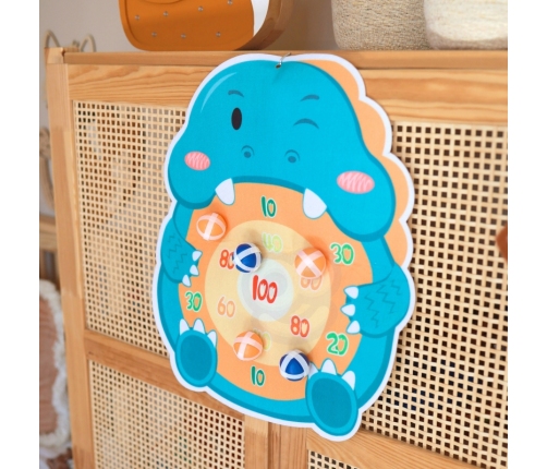 WOOPIE Gra w Rzutki Pistolet Dinozaur na Kulki Rzepy Tarcza Punkty Strzelanie