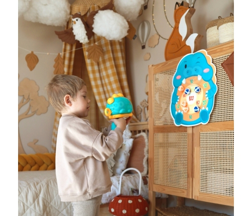 WOOPIE Gra w Rzutki Pistolet Dinozaur na Kulki Rzepy Tarcza Punkty Strzelanie