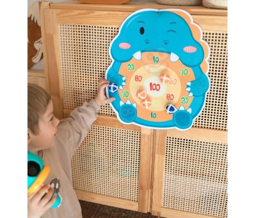 WOOPIE Gra w Rzutki Pistolet Dinozaur na Kulki Rzepy Tarcza Punkty Strzelanie