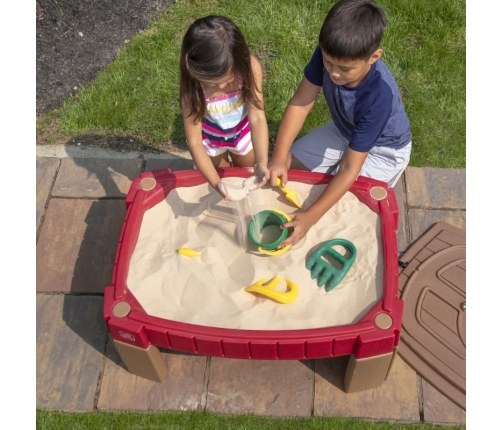 STEP2 Duża Piaskownica Stół z Pokrywą Tor Samochodowy