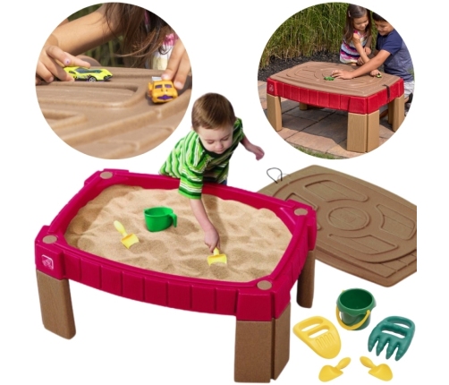 STEP2 Duża Piaskownica Stół z Pokrywą Tor Samochodowy
