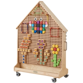 MASTERKIDZ Drewniana Tablica STEM Wolnostojąca XXL w Kształcie Domu
