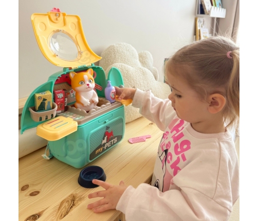 WOOPIE Kotek Przenośny Salon Piękoności 2w1 w Plecaku Transporter