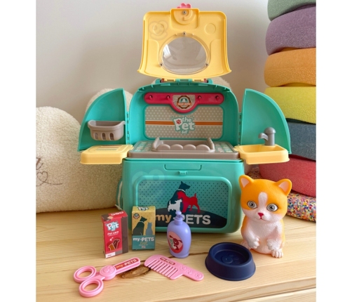 WOOPIE Kotek Przenośny Salon Piękoności 2w1 w Plecaku Transporter