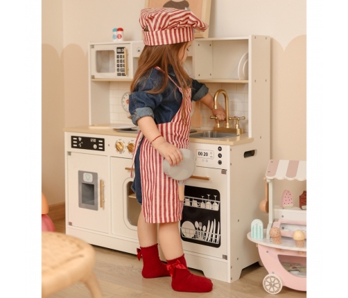 TOOKY TOY Duża Drewniana Multifunkcyjna Kuchnia Nowoczesna Akcesoria