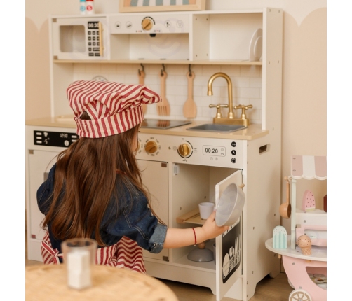 TOOKY TOY Duża Drewniana Multifunkcyjna Kuchnia Nowoczesna Akcesoria