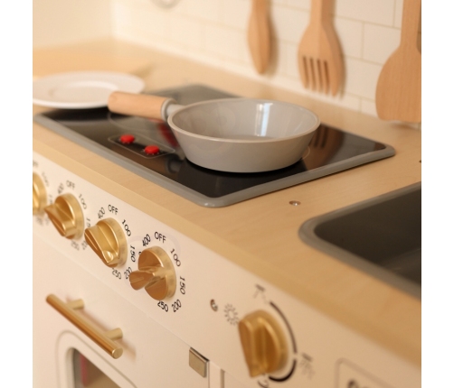 TOOKY TOY Duża Drewniana Multifunkcyjna Kuchnia Nowoczesna Akcesoria