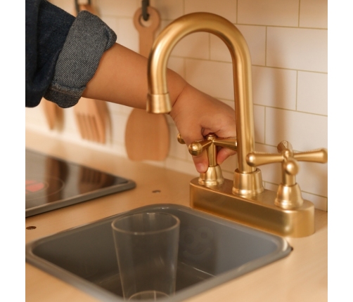 TOOKY TOY Duża Drewniana Multifunkcyjna Kuchnia Nowoczesna Akcesoria