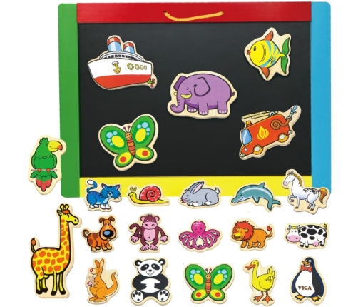VIGA Drewniane Magnesy Zwierzęta zestaw 20 elementów