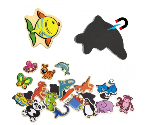 VIGA Drewniane Magnesy Zwierzęta zestaw 20 elementów