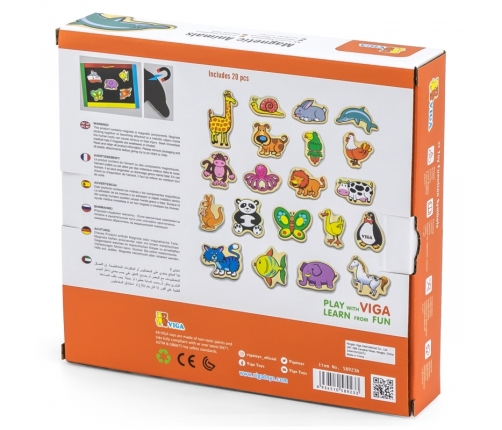 VIGA Drewniane Magnesy Zwierzęta zestaw 20 elementów