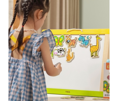 VIGA Drewniane Magnesy Zwierzęta zestaw 20 elementów