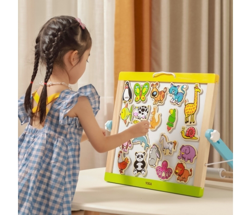 VIGA Drewniane Magnesy Zwierzęta zestaw 20 elementów