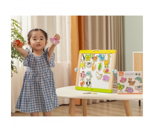 VIGA Drewniane Magnesy Zwierzęta zestaw 20 elementów