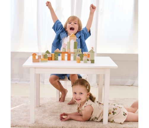 VIGA PolarB Drewniane Klocki Bloki Montessori Zwierzęta 50 el.