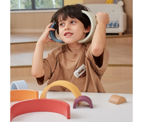 VIGA PolarB Drewniana Tęcza Układanka Klocki Kreatywne Montessori