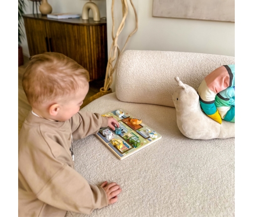 TOOKY TOY Labirynt Drewniany Pojazdy Układanka