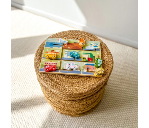 TOOKY TOY Labirynt Drewniany Pojazdy Układanka