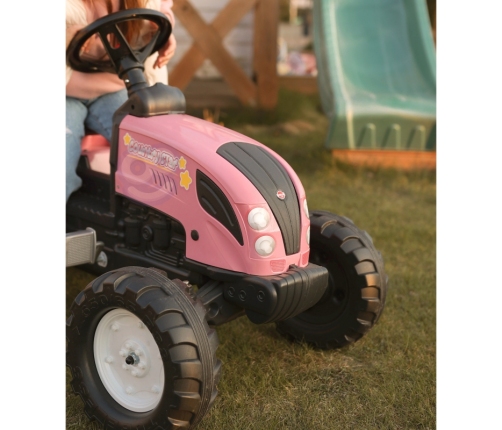 Traktors ar pedāļiem ar piekabi FALK Country Star Pink