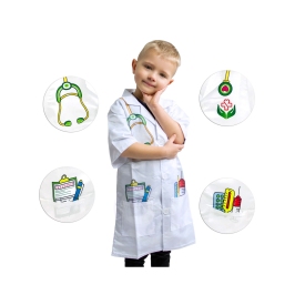 WOOPIE Strój Fartuch Lekarza Doktora Ubranko dla Dzieci do ok. 120 cm