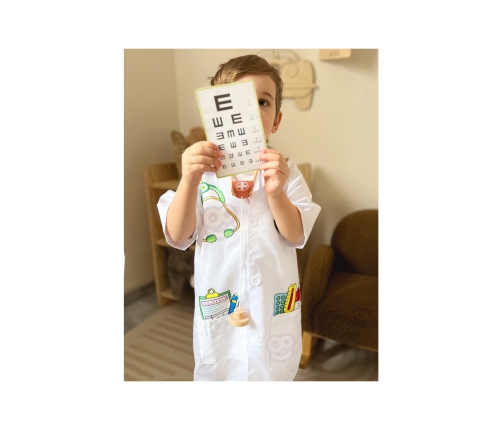 WOOPIE Strój Fartuch Lekarza Doktora Ubranko dla Dzieci do ok. 120 cm