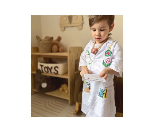 WOOPIE Strój Fartuch Lekarza Doktora Ubranko dla Dzieci do ok. 120 cm