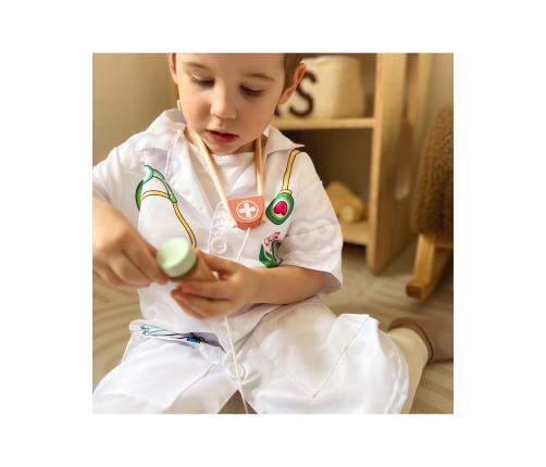 WOOPIE Strój Fartuch Lekarza Doktora Ubranko dla Dzieci do ok. 120 cm